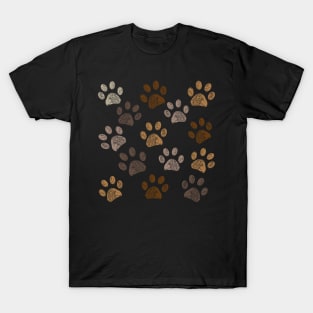 Brown colored paw print background T-Shirt